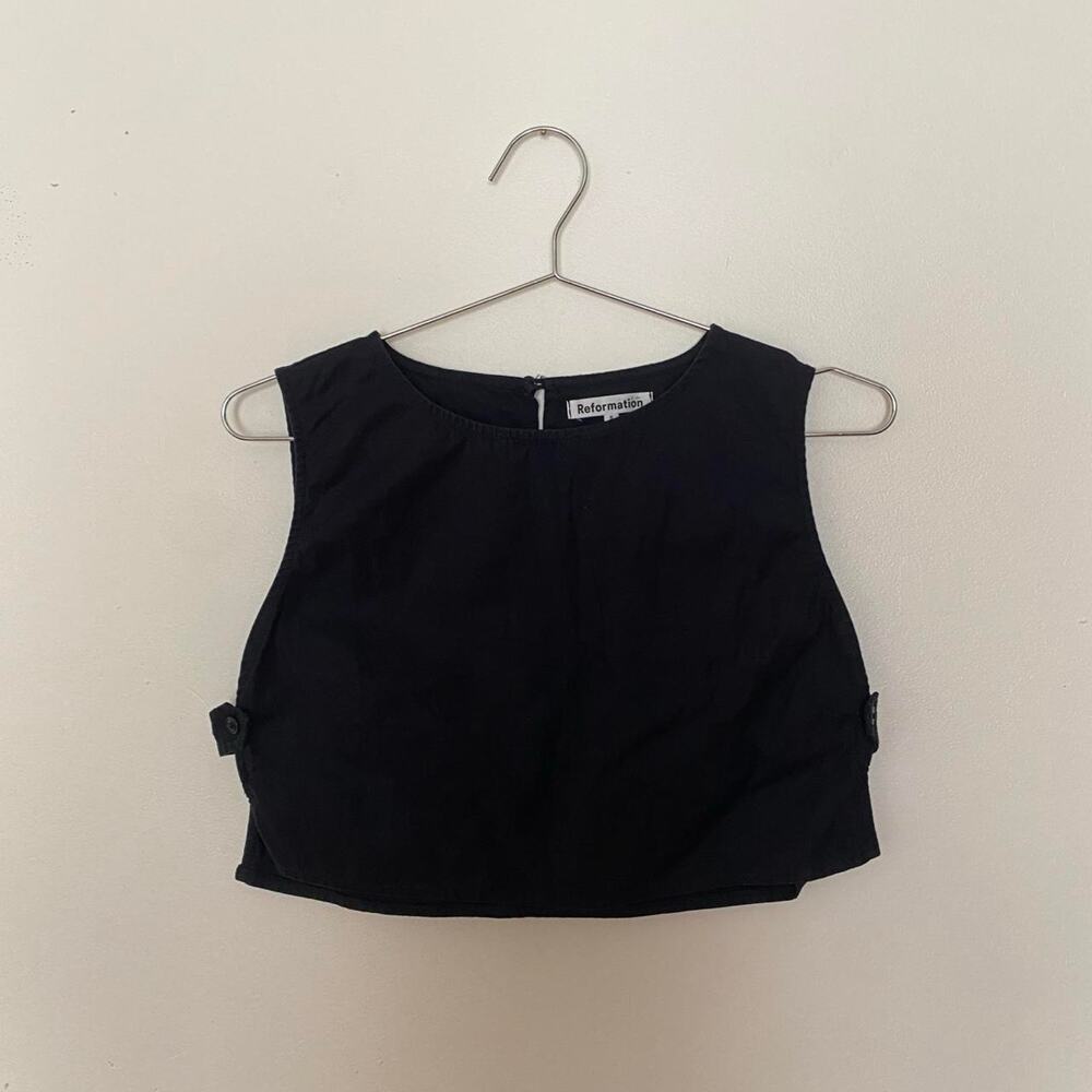 Reformation Black Cropped Tank Top Women's 6